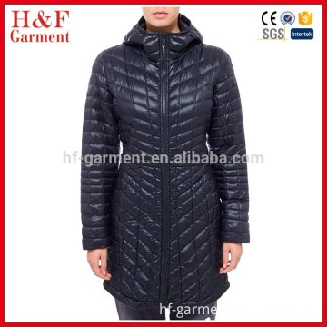 Soft black ladies quilted feather down jacket women coats clothing